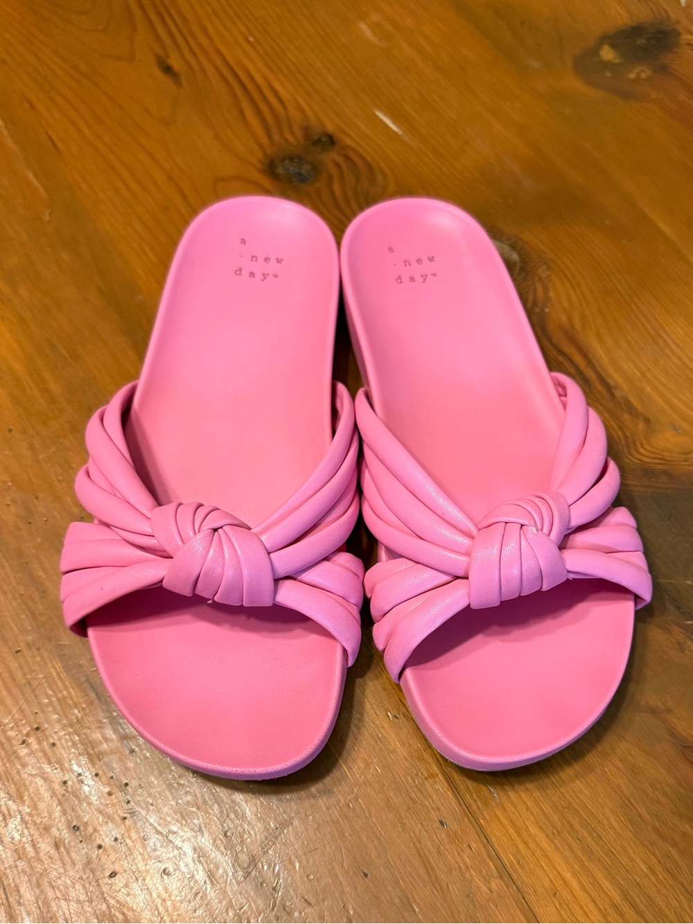 Pink Knot Slide Sandals